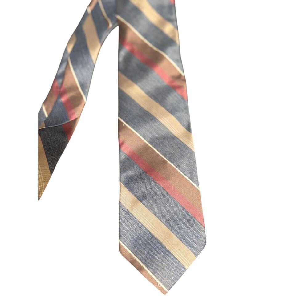 Vintage Gallaria Collection by Damon Men's Red & Blue Striped Necktie